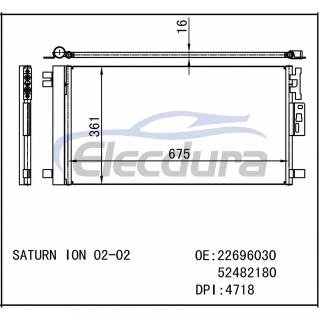 22696030 Saturn Ion 2003 A/C Condenser Assembly