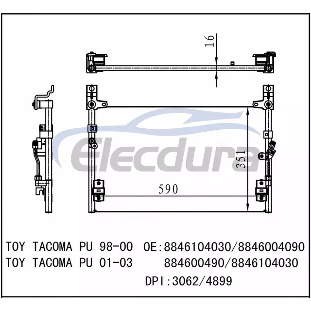 8846104030 Toyota Tacoma Pu 1998-2000 A/C Condenser