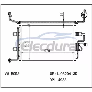 1J0820413D Volkswagen Bora A/C Condenser