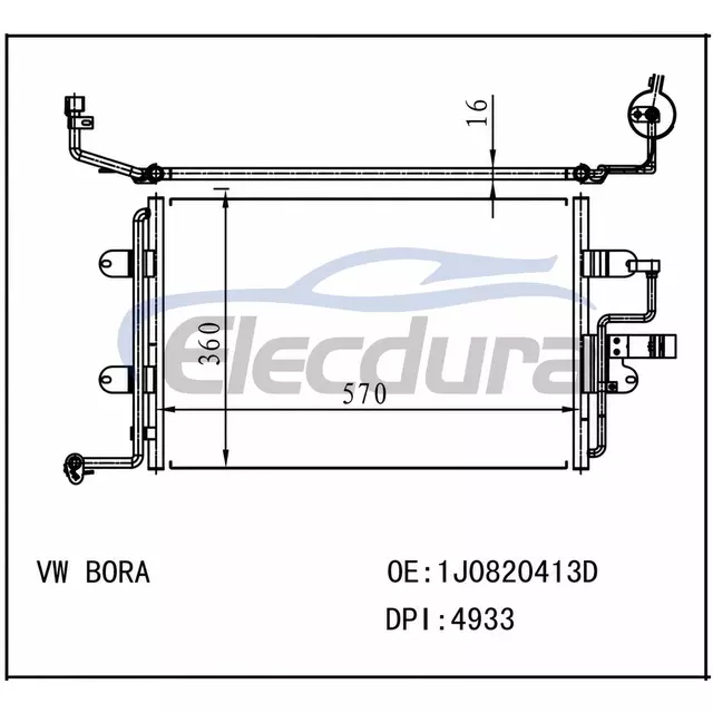 1J0820413D Volkswagen Bora A/C Condenser