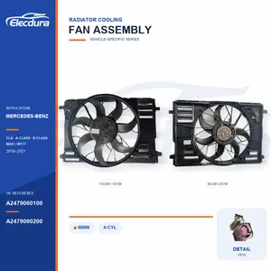 Radiator Cooling Fan Assembly for Mercedes-Benz W247 / W177 600W A2479060100 Bulk Supply