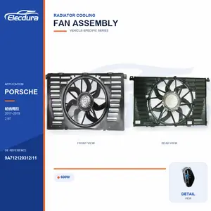 Radiator Cooling Fan Assembly for Porsche Panamera 600W 9A712120312/11 Bulk Supply