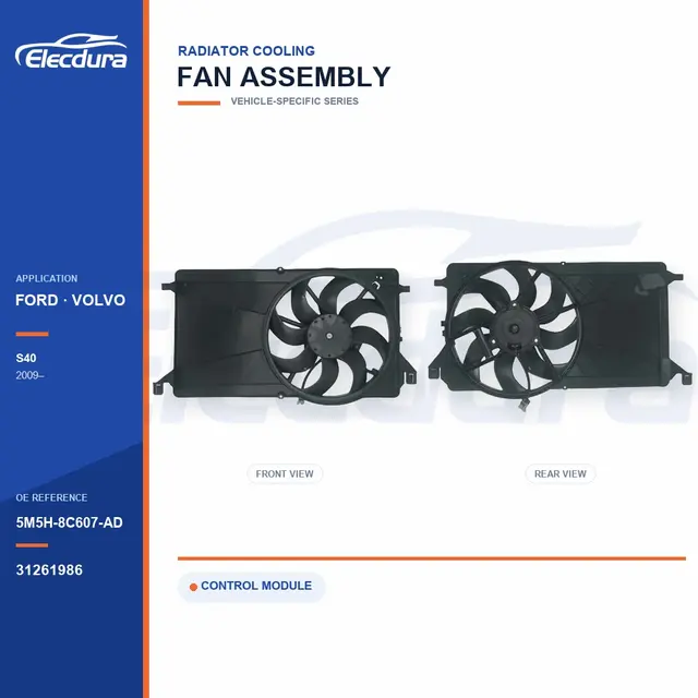 Radiator Cooling Fan Assembly for Ford Focus / S40 5M5H-8C607-AD Bulk Supply