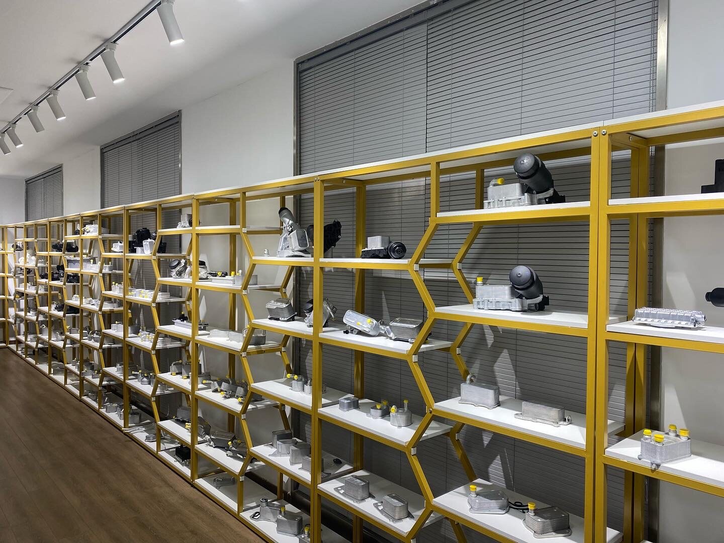 Real oil cooler range displayed in the Elecdura product showroom