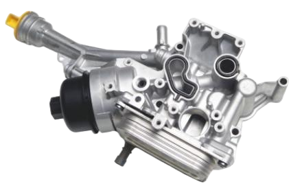 Silver integrated oil cooler housing assembly