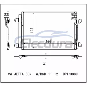 5C0820411 Volkswagen Jetta 2011-2012 A/C Condenser