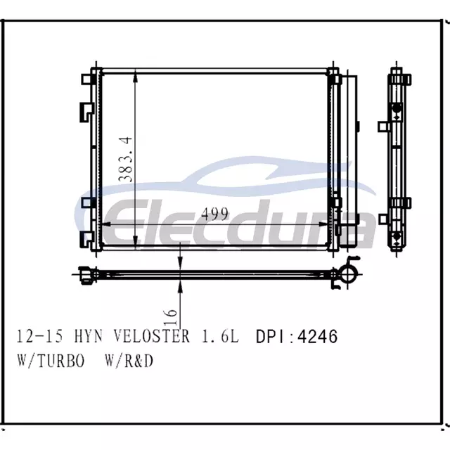 976062V700 Hyundai Veloster 2012-2015 Klima Kondenser Komplesi