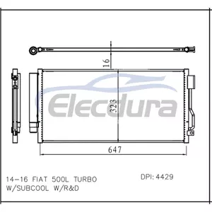 6820 2038AA Fiat 500l 2014-2016 A/C Condenser