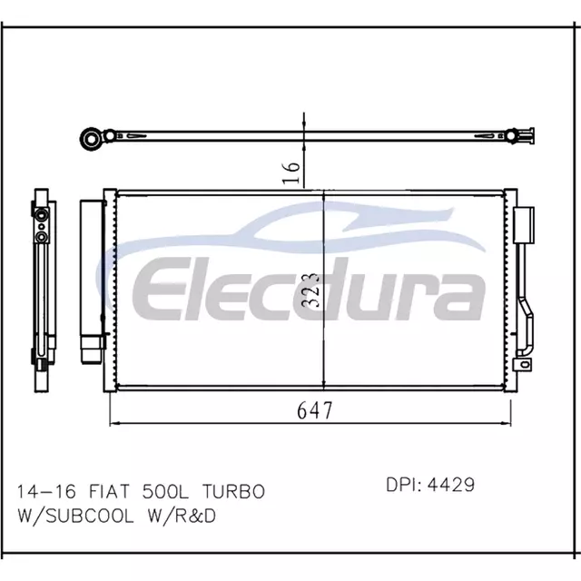 6820 2038AA Fiat 500l 2014-2016 A/C Condenser