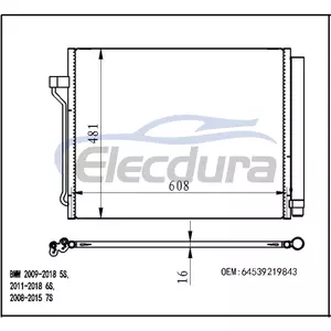 9219843 BMW 5er F10/F11/F18 2010–2018 A/C-Kondensator
