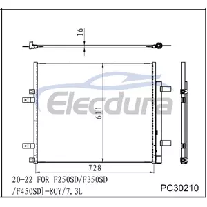LC3Z19712A Ford E-350 Super Duty 2021+ A/C Condenser