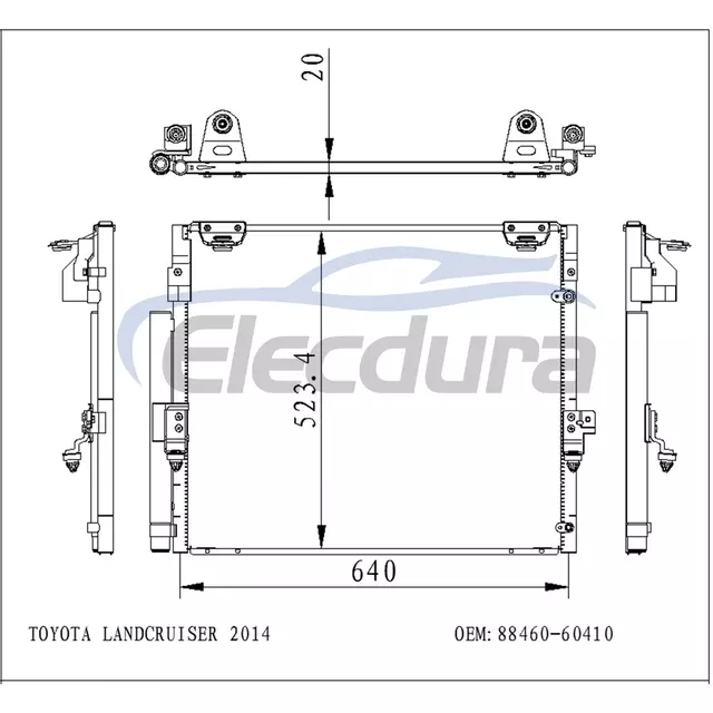8846060410 Toyota Grj200 2007-2016 Klima Kondenser Komplesi