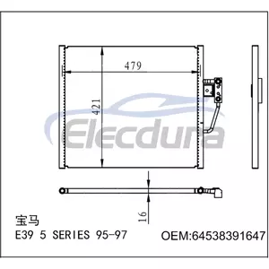 64538391647 BMW 528i (E39) 1995–1997 A/C-Kondensator