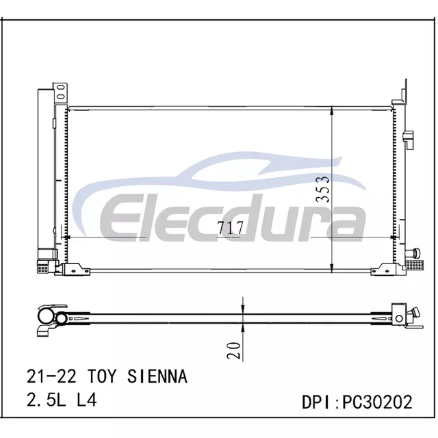 884A008010 Toyota Sienna 2021-2022 A/C Condenser Assembly