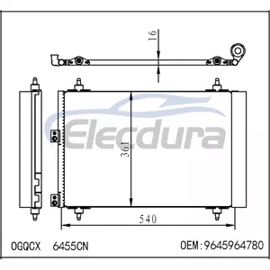 9645964780 Peugeot Partner Box 5 1996+ A/C Condenser