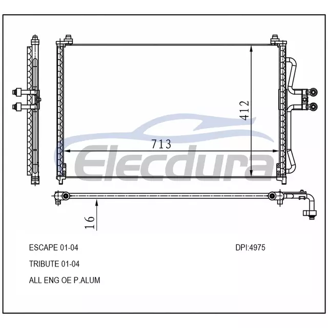 YL8Z19712AA Ford Escape 2001-2004 A/C Condenser