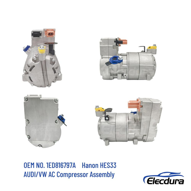 1ED816797A electric AC compressor 350V HES33 for VW ID.3 ID.4 Audi e-tron. Elecdura wholesale supply.