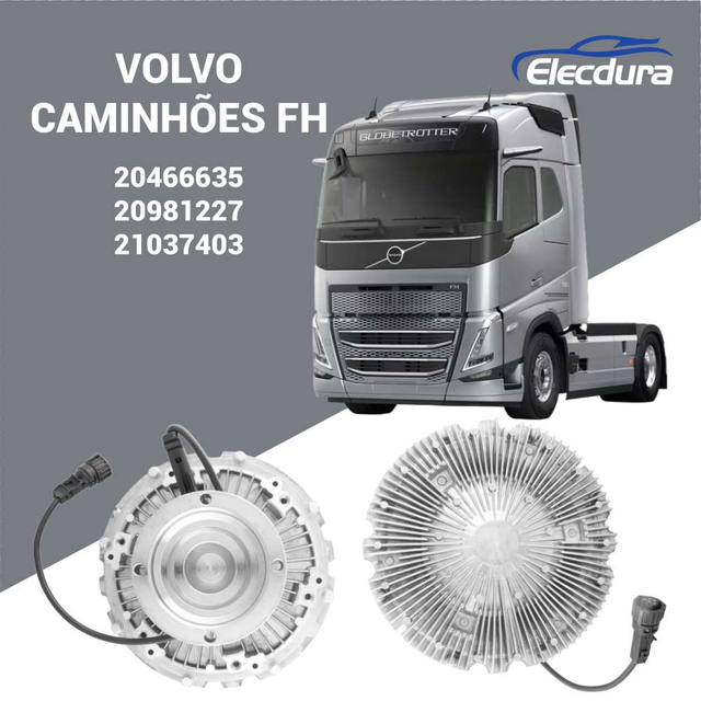 Wholesale factory view of 20466635 electronic fan clutch for Volvo FH trucks with 7-pin connector.