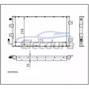 Universal A/C Condenser 551 &times; 302 &times; 26 mm