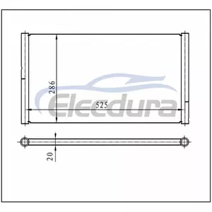 Universal A/C Condenser 525 &times; 286 &times; 20 mm