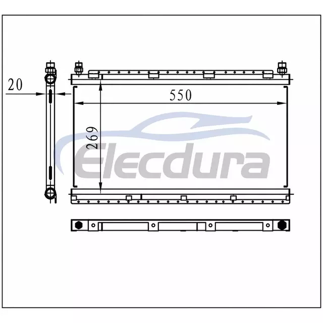 Universal A/C Condenser 269 &times; 550 &times; 20 mm