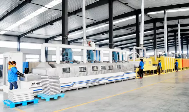 Hydraulic oil cooler production line in industrial manufacturing workshop