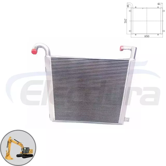 Full assembly hydraulic oil cooler 183-8115 suitable for Caterpillar E320C old version. Heavy duty aluminum design available for large volume wholesale