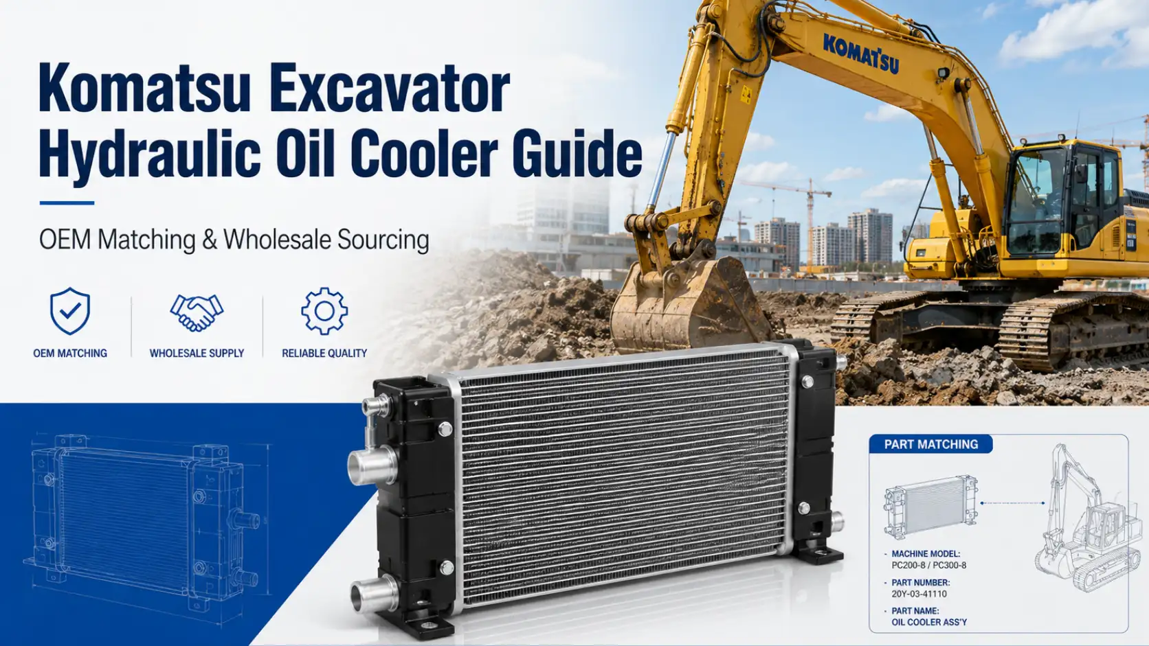 Komatsu Excavator Hydraulic Oil Cooler Guide.webp